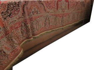 Warm Cashmere Wool Bedspread Jamawar Bedding Coverlet Decorative Woven 