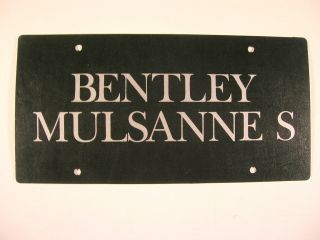 Bentley Mulsanne s Dealer Showroom Front License Plate