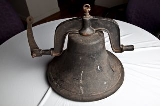 Antique Cast Iron 2 Farm School Bell Yoke Clapper