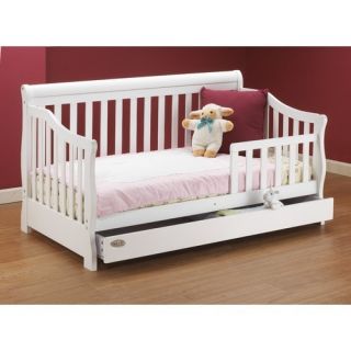 Orbelle Toddler Bed Solid Wood w/ Storage Trundle Drawer WHITE ~ BRAND 