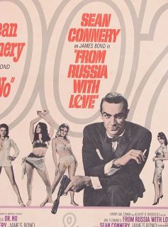 Dr No from Russia with Love Original Movie Poster 1965 007 James Bond 