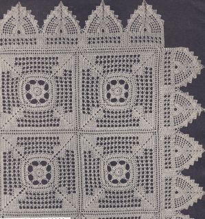 Vintage Crochet Pattern Motif Bedspread Meadow Daisy
