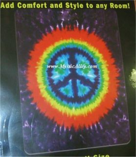Sale Tie Dyed Peace Sign Full Bedspread Tapestry 4 Retro College Dorm 