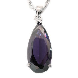 Special Wedding Jewelry Pear Cut Amethyst White Gold GP Pendant 
