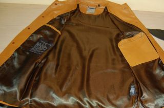 Jhane Barnes Frequency Light Brown Genuine Leather Jacket Coat Mens 40 