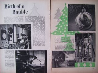 Vintage 1941 Corning Glass Christmas Tree Ornaments Wellsboro PA Plant 