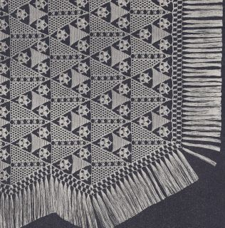 Vintage Crochet Pattern Motif Block Bedspread Triangle