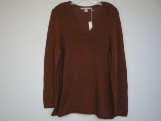 NWT Belford Coffee Bean Brown Copper Cotton Knit Sweater Top Size XL 