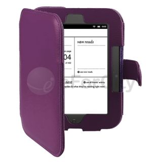   Nook 2 Simple Touch GlowLight Reader Leather Case Cover Purple