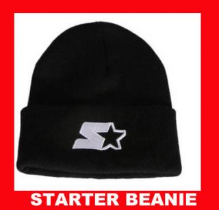 Starter Beenie Beanie Wooly Hat Winter Black and White