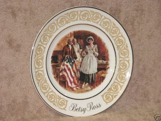 Betsy Ross Patriot Flagmaker Avon Collector Plate England 1973 Enoch 