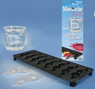 MUSTACHE ICE CUBE MOLD   STACHE ICE TRAY  8 MUSTACHES  USE WITH JELLO 