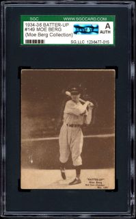 1934 36 Batter Up 149 Moe Berg SGC Moe Berg Collection