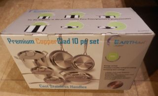 BergHOFF Earthchef Premium Copper Clad 10 Piece Cookware Set New 