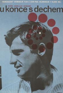 BREATHLESS 1966 Original Czech Poster Godard Belmondo New Wave