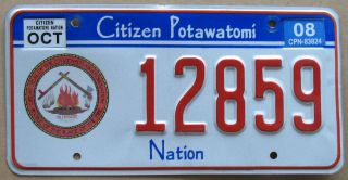 POTAWATOMI NATION LICENSE PLATE/SHAWNEE, OKLAHOMA NATIVE AMERICAN 