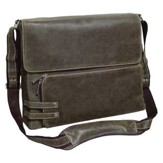 Bellino The Dean Distressed Leather Messenger Bag Brown