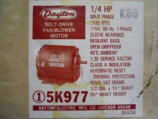 Dayton 5K977 Belt Drive Fan Blower Motor