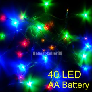 AA Battery Color 40 LED String Fairy Lights Christmas Wedding