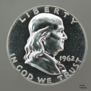 1962 Gem Proof Franklin Silver Half Dollar US Coin