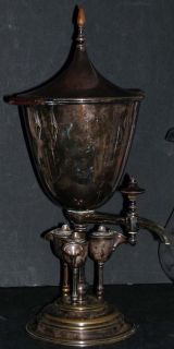Antique 19c Was Benson Samovar Coffee Tea Urn Silver 2 Handle 3 Spirit 