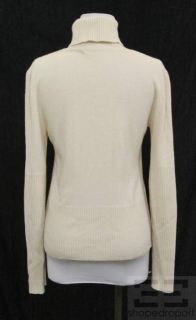 Beth Bowley Cream Cashmere Turtleneck Sweater Size Medium