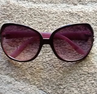 Betsey Johnson Sunglasses Rose Pink Lens Black Frame