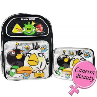angry birds and king pig 16 inch large school backpack lunch bag 2pc 