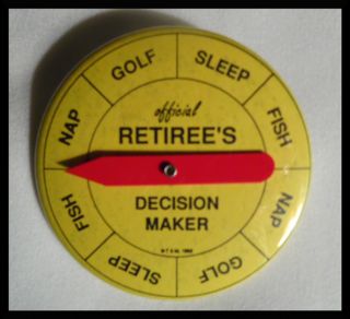 Vintage Official Retirees Decision Maker Spin 4 Fish Sleep Golf Nap 