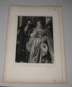 1881 Hugues Merle Benedick Beatrice Barrie Engraving