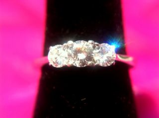 Stone Diamond Engagement Ring 14k White Gold 5 Carats Appraised at 1 