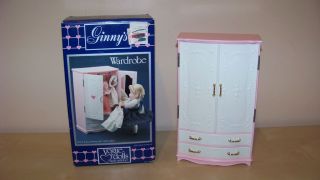   1984 Ginnys Wardrobe Dresser Closet Pink & White Wardrobe # 74405