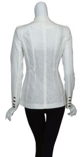 Beulah White Linen Jacket Blazer Medium 6 8 10 New