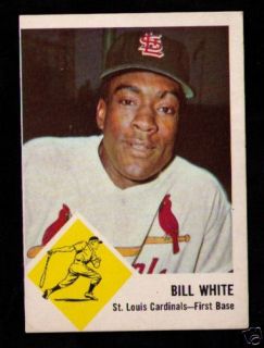 1963 Fleer Baseball 63 Bill White St Louis Cardinals
