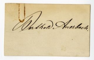 Berthold Auerbach German Novelist Authentic Autographed 2x3 Card