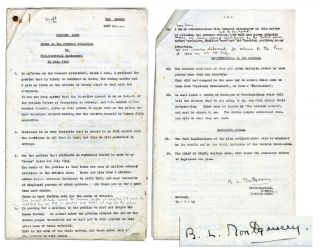 Bernard Montgomery WW2 Memo Signed re Germans