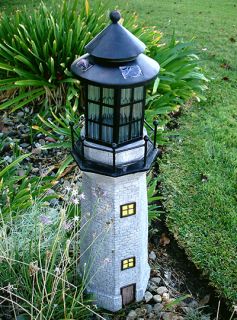 Large Lighthouse Fiberglass Solar Light Garden Decor Yard Decor Garden 