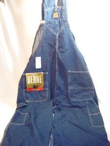 Berne Apparel Bib Overalls 44x32 Rugged Work Jeans New