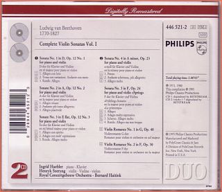 Henryk Szeryng Bernard Haitink Beethoven Violin Sonatas Vol 1 2 CD Set 