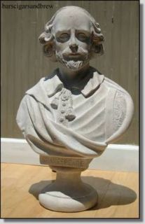 Wm Shakespeare Bust Statue Marble Stone Old Sty Large Life Size 