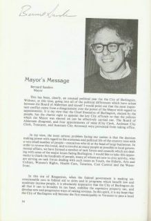 Bernie Sanders Signed 1981 Burlington Vermont Mayor