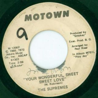 Supremes Motown DJ Your Wonderful Sweet Sweet Love