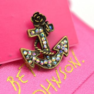 Original Betsey Johnson Mini SHIP Anchor Earrings JB26
