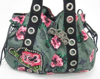  on a betseyville betsey johnson green pink rose tote bag this bag 