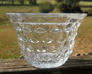Vintage Fostoria American Crystal Clear Glass SWEET PEA VASE Bowl HTF 