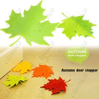 Natural Style Autumn Maple Leaf Shaped Door Stopper Wedge Red Yellow 