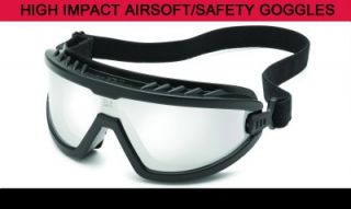 High Impact Airsoft Safety Eye Goggles Silver Lens