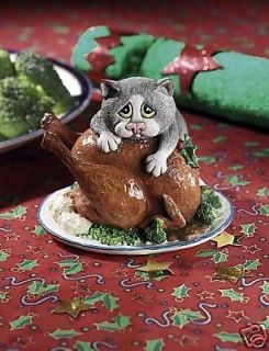 COMIC AND CURIOUS CATS FIGURINE *** SALE   CHRISTMAS DINNER A20123 