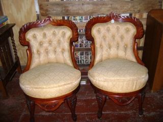 Victorian Parlor Office Chairs Set C 1860s 1870S