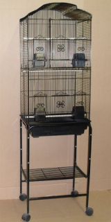   Cockatiel LoveBird Finch Bird Cages   18x14x60  Black With Stand